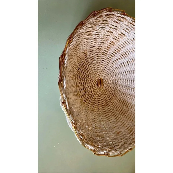 Traditional African Woven Basket Natural 10”x3.5” Decor Handmade - Picture 4 of 9